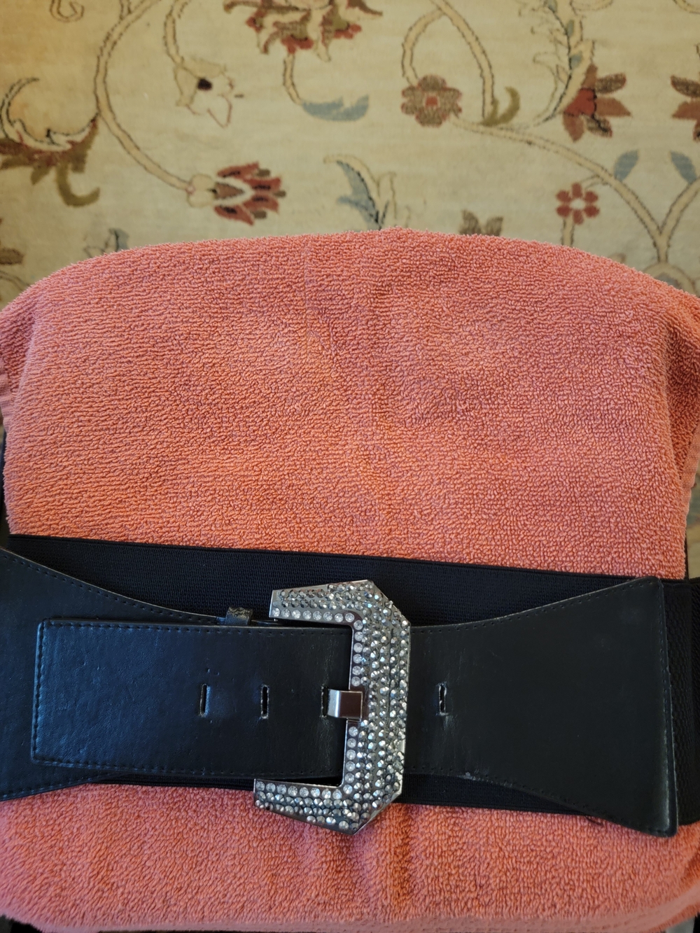 New torrid Black Wide Elastic Belt with Rhinestone Buckle Sz 2 (18/20)